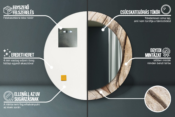 Rund spegel elegant Sprucket trä