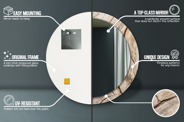 Rund spegel elegant Sprucket trä