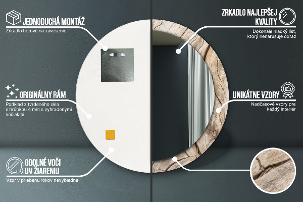 Rund spegel elegant Sprucket trä