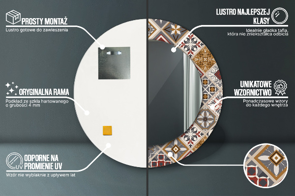 Rund spegel elegant Turkiskt mönster