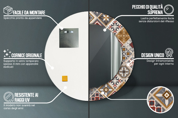 Rund spegel elegant Turkiskt mönster