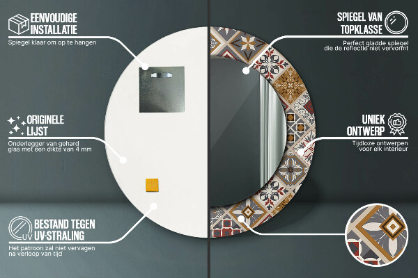 Rund spegel elegant Turkiskt mönster