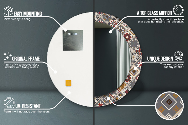 Rund spegel elegant Turkiskt mönster