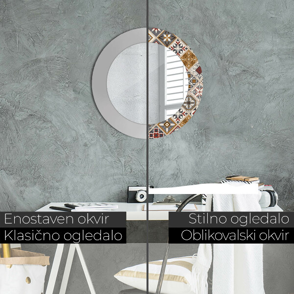 Rund spegel elegant Turkiskt mönster