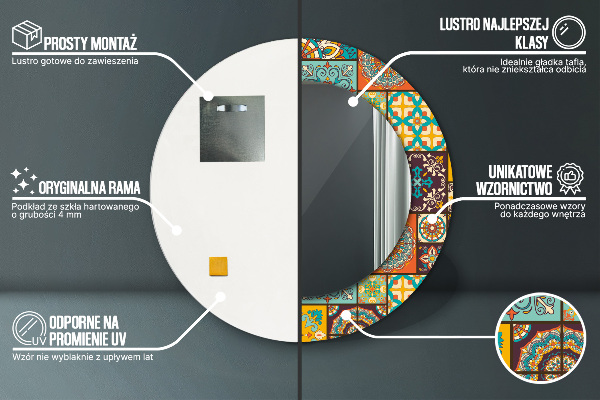 Rund spegel elegant Arabiskt mönster