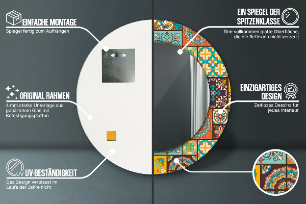 Rund spegel elegant Arabiskt mönster