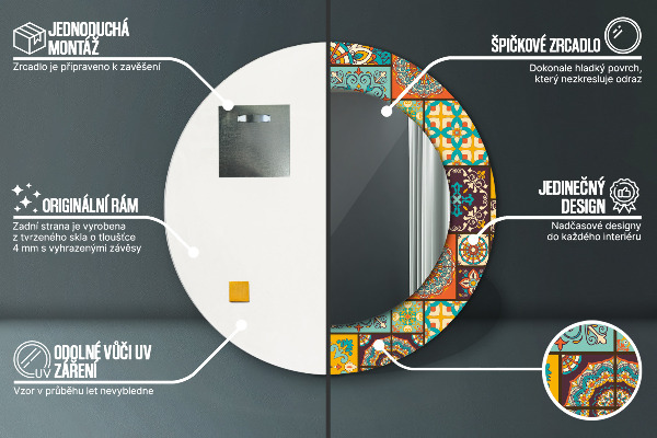 Rund spegel elegant Arabiskt mönster