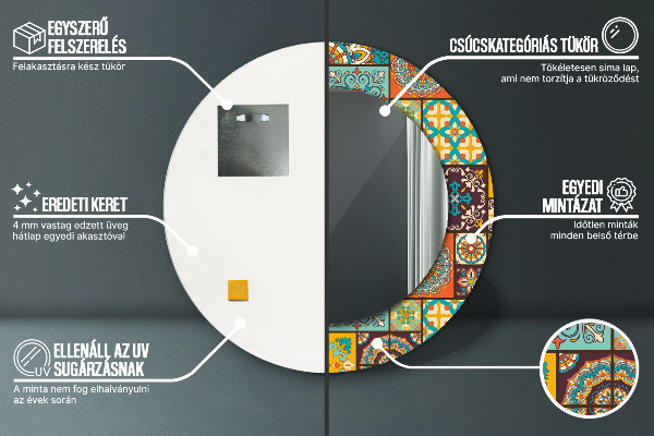 Rund spegel elegant Arabiskt mönster