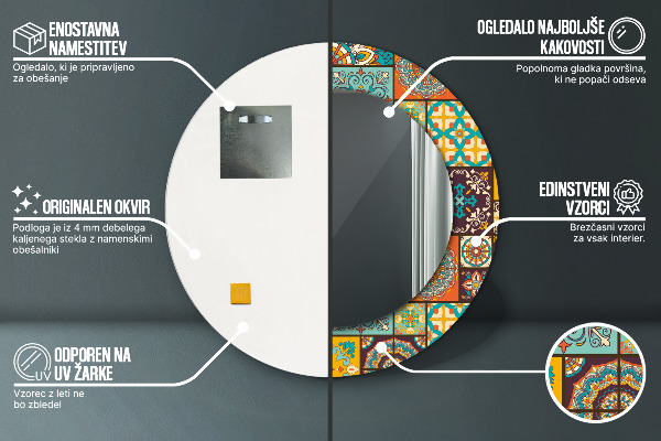 Rund spegel elegant Arabiskt mönster