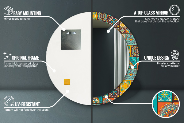 Rund spegel elegant Arabiskt mönster