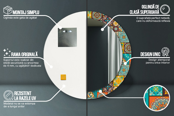 Rund spegel elegant Arabiskt mönster