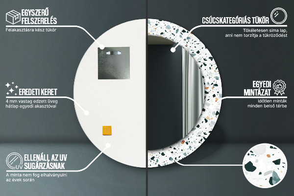 Rund spegel elegant Natursten