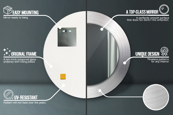 Rund spegel elegant Blankt stål