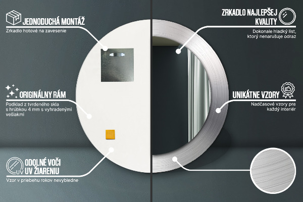 Rund spegel elegant Blankt stål