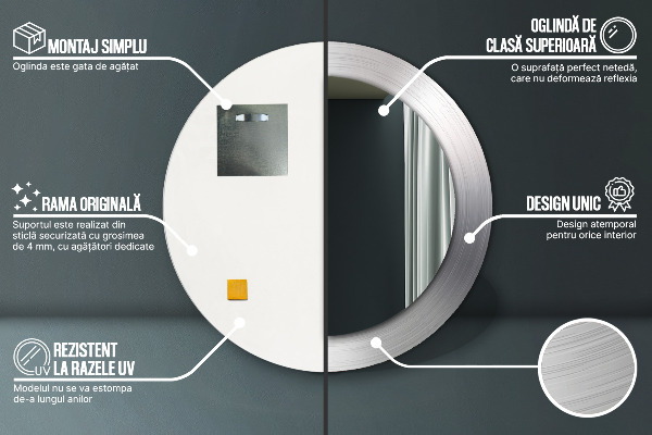 Rund spegel elegant Blankt stål