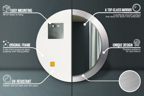 Rund spegel elegant Blankt stål