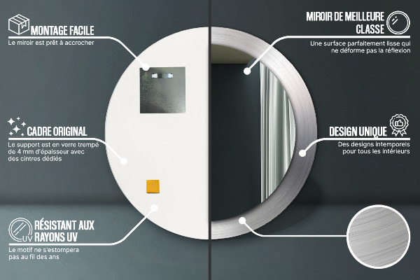 Rund spegel elegant Blankt stål