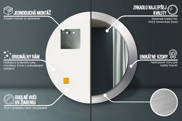 Rund spegel elegant Blankt stål