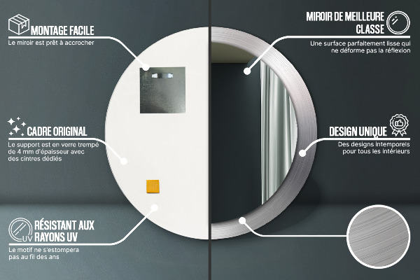 Rund spegel elegant Blankt stål