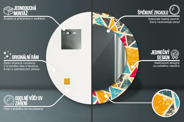 Rund spegel elegant Retro komposition