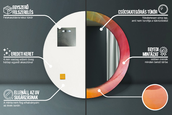 Rund spegel elegant Hypnotisk spiral