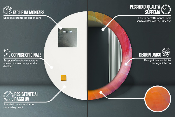 Rund spegel elegant Hypnotisk spiral