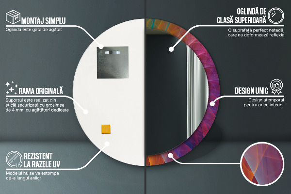 Rund spegel elegant Hypnotisk spiral