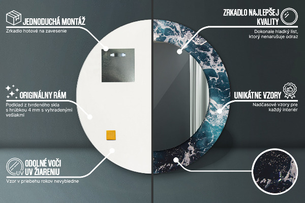 Rund spegel elegant Stormigt hav