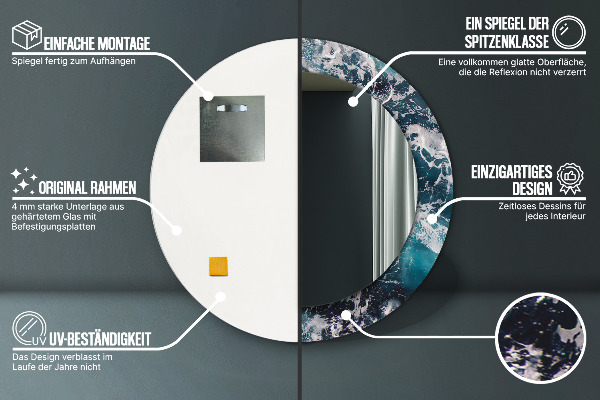 Rund spegel elegant Stormigt hav