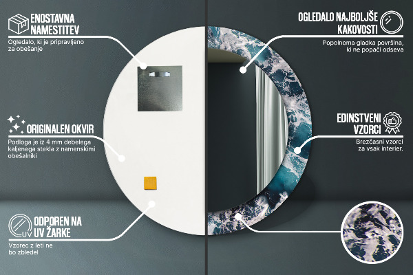 Rund spegel elegant Stormigt hav