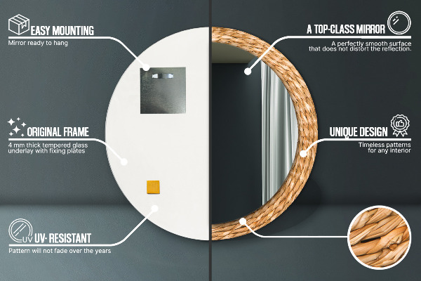 Rund spegel elegant Vass textur