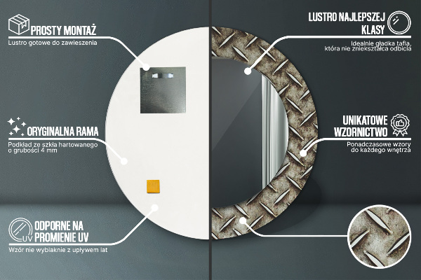 Rund spegel elegant Stål textur