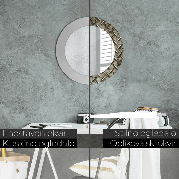 Rund spegel elegant Stål textur