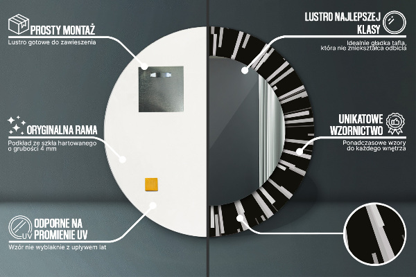 Rund spegel elegant Strålande komposition