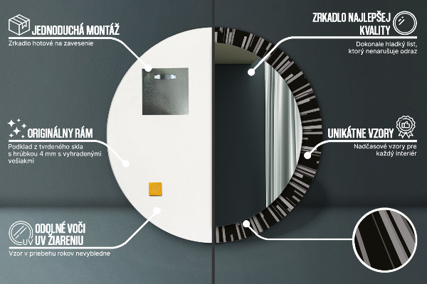 Rund spegel elegant Strålande komposition