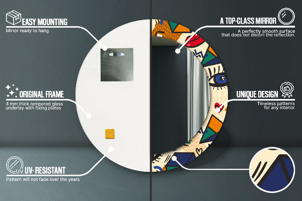 Rund spegel elegant Popkonst stil