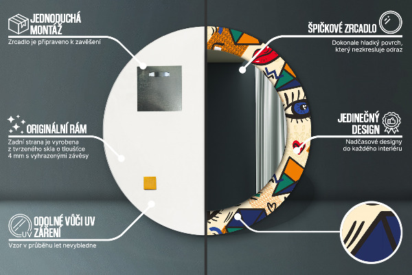 Rund spegel elegant Popkonst stil