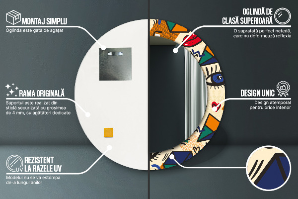 Rund spegel elegant Popkonst stil