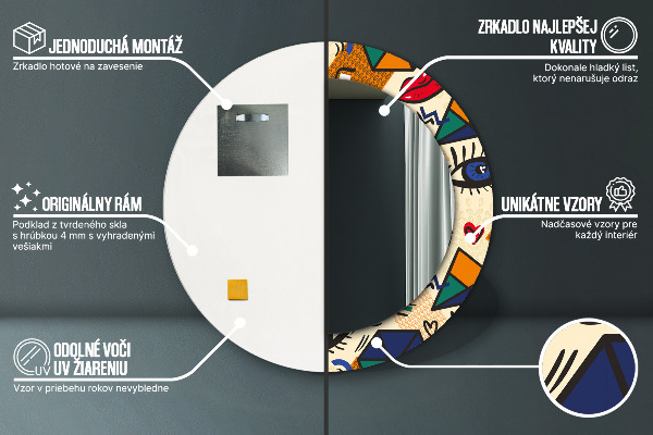 Rund spegel elegant Popkonst stil