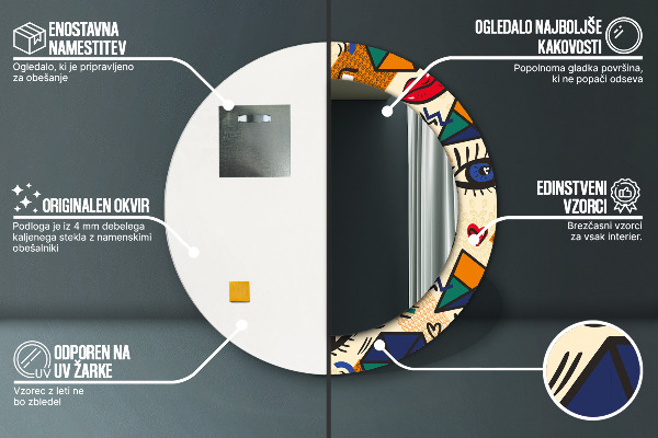 Rund spegel elegant Popkonst stil