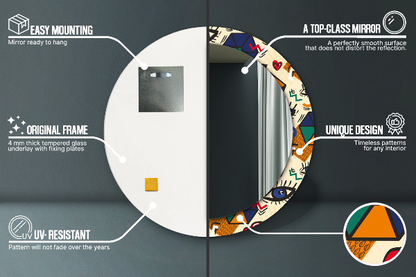 Rund spegel elegant Popkonst stil