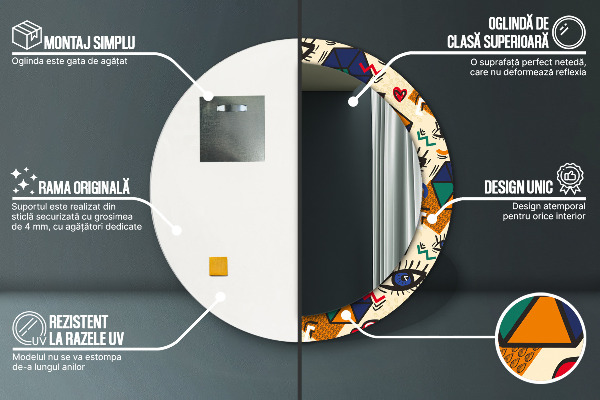 Rund spegel elegant Popkonst stil