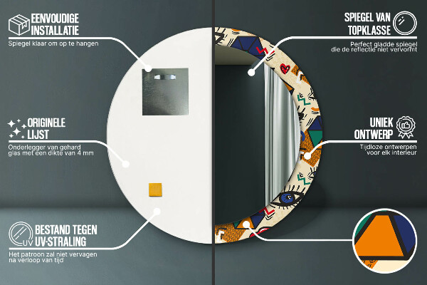 Rund spegel elegant Popkonst stil