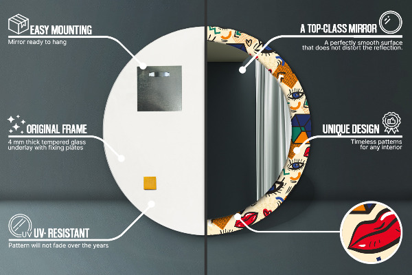 Rund spegel elegant Popkonst stil