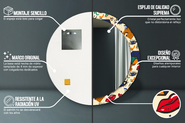 Rund spegel elegant Popkonst stil