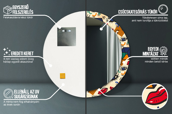 Rund spegel elegant Popkonst stil