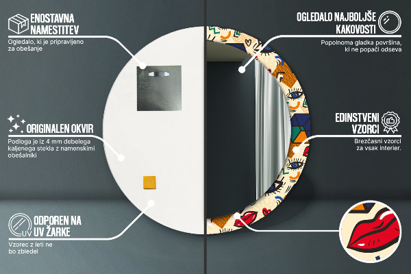 Rund spegel elegant Popkonst stil