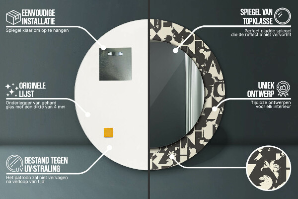 Rund spegel elegant Abstrakt typografi