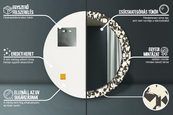 Rund spegel elegant Abstrakt typografi