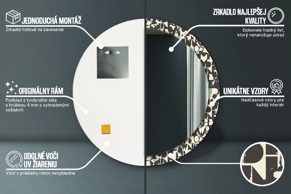 Rund spegel elegant Abstrakt typografi